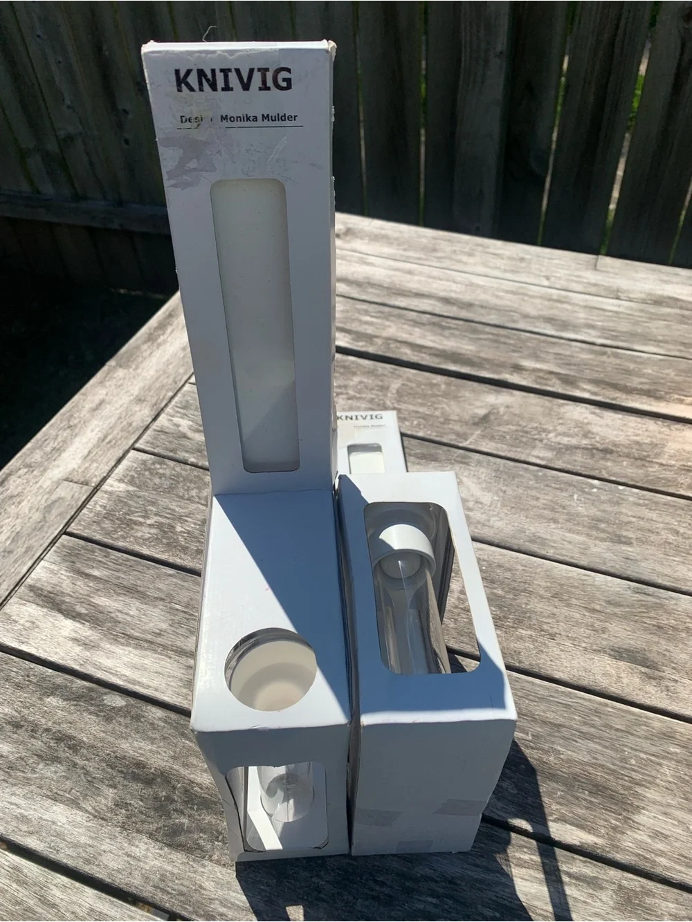 Vintage Ikea Knivig White Wall Sconces | Candle Holders Vases - 2